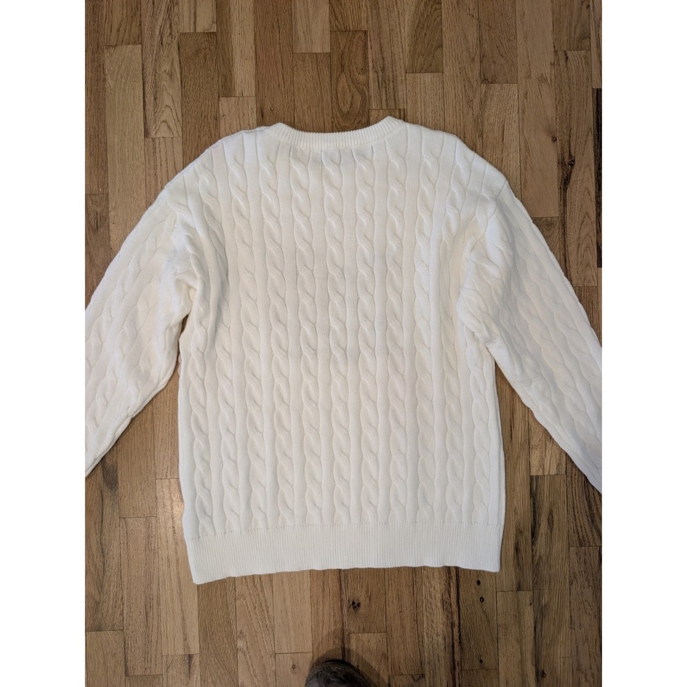 Teddy Bear Cable Knit Sweater Jumper Womens Medium Cozy Super Soft Urban Weekend - Picture 16 of 16